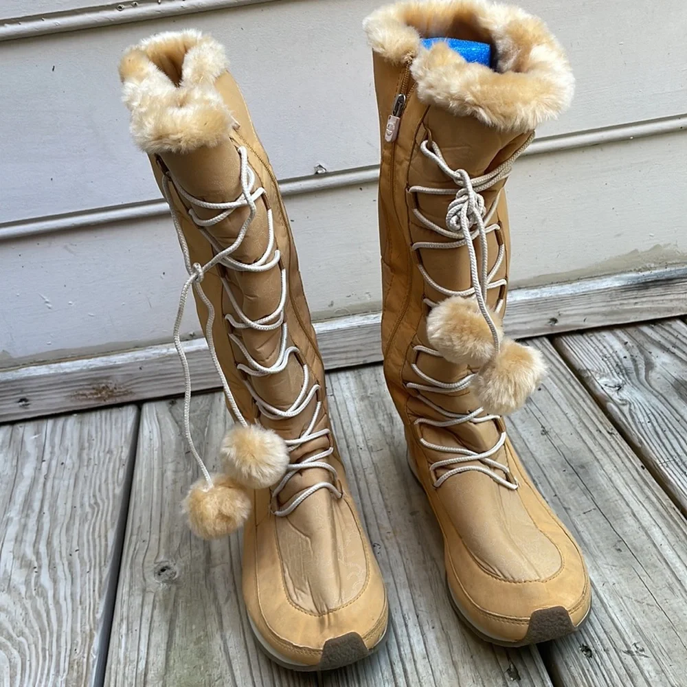 Timberland Girls Nordic Groove Tall Winter Boots Wheat Suede Leather Size J7